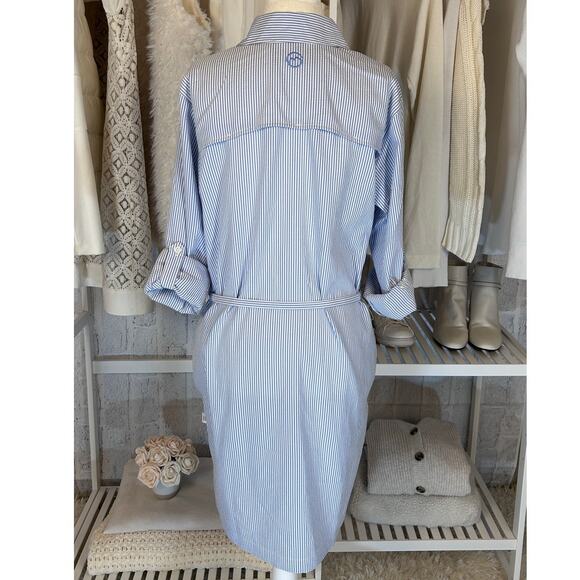 Magellan Women's Size M Fishing, Outdoors Blue & White Seersucker Dress #0084 - Picture 11 of 11